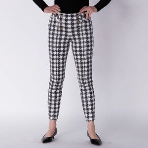 Everyday Jones Faux Suede Tweed Black and White Checkered Women's Pants, Small